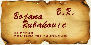 Bojana Rubaković vizit kartica